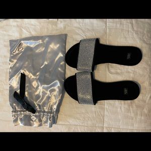 Victoria’s Secret, beaded velvet sandal